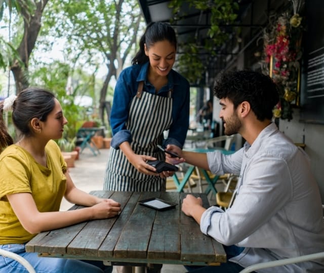Couple at a restaurant
