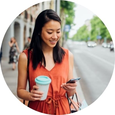 Woman holding coffee