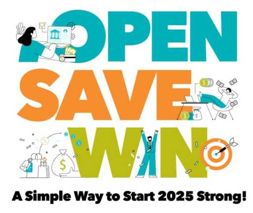 Open/save Sticker Open. Save. Win. Social | Santa Cruz Community Credit Union